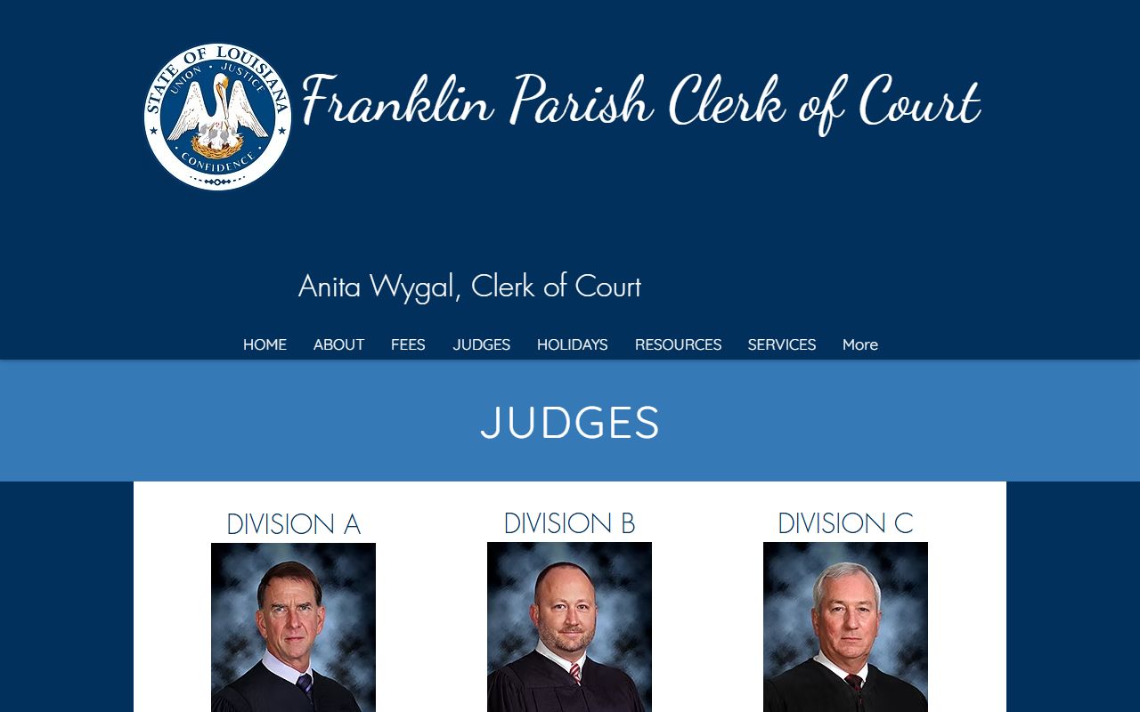 Franklin Parish court dockets Fifth JDC judges and court reporters