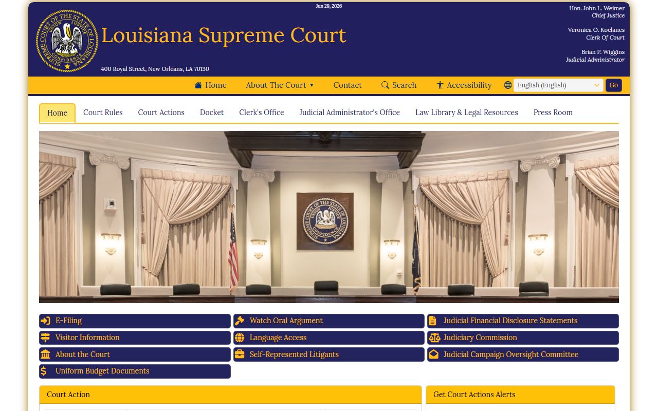 Franklin Parish court dockets Louisiana Supreme Court homepage