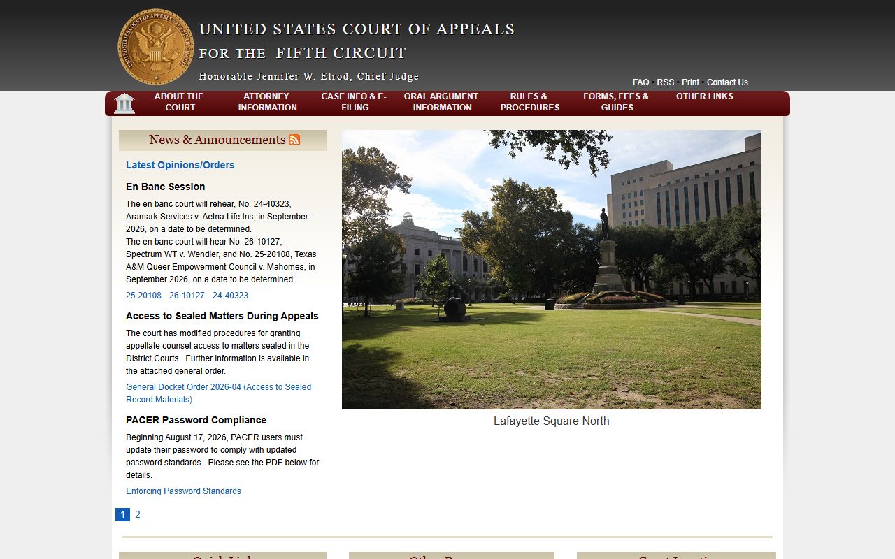 Franklin Parish District Court federal Fifth Circuit appeals distinction