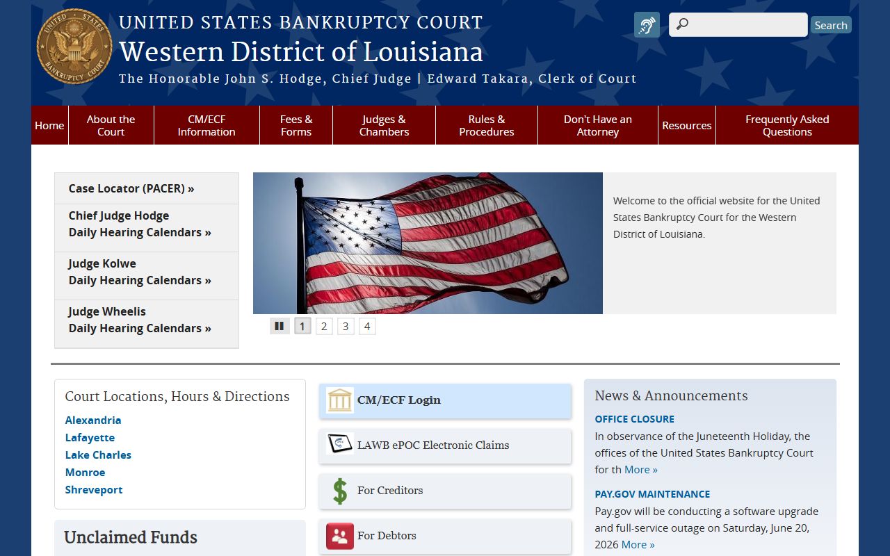 Franklin Parish District Court bankruptcy court records distinction