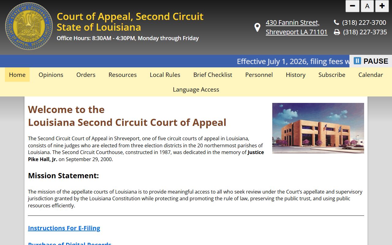 Franklin Parish court records Second Circuit Court of Appeal