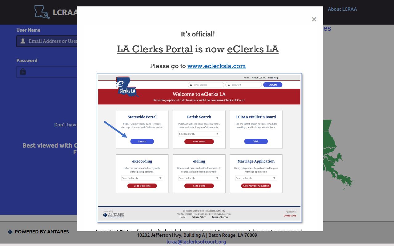 Franklin Parish court records LCRAA remote access login