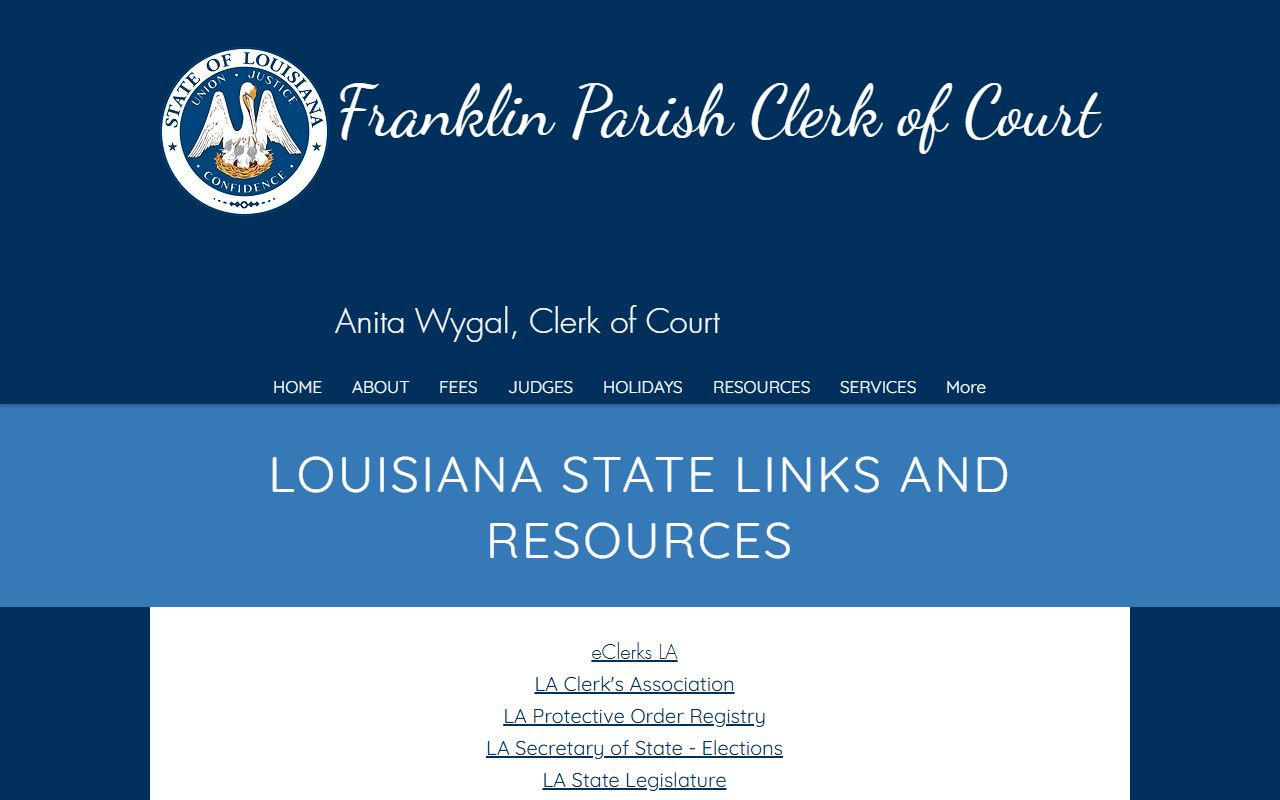 Franklin Parish court records public records request resources