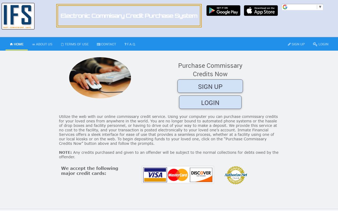 Franklin Parish inmate records Inmate Financial Services commissary portal