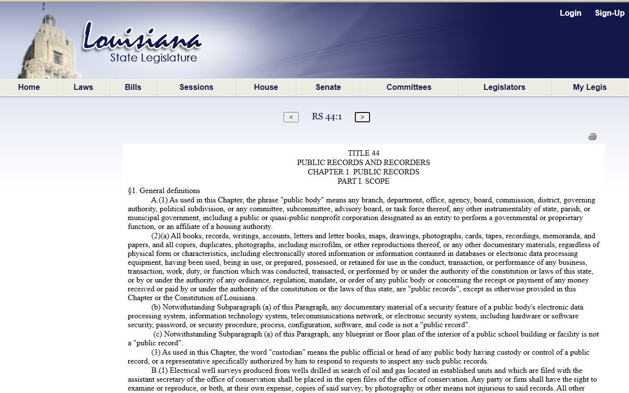 Franklin Parish probate records Louisiana public records definition