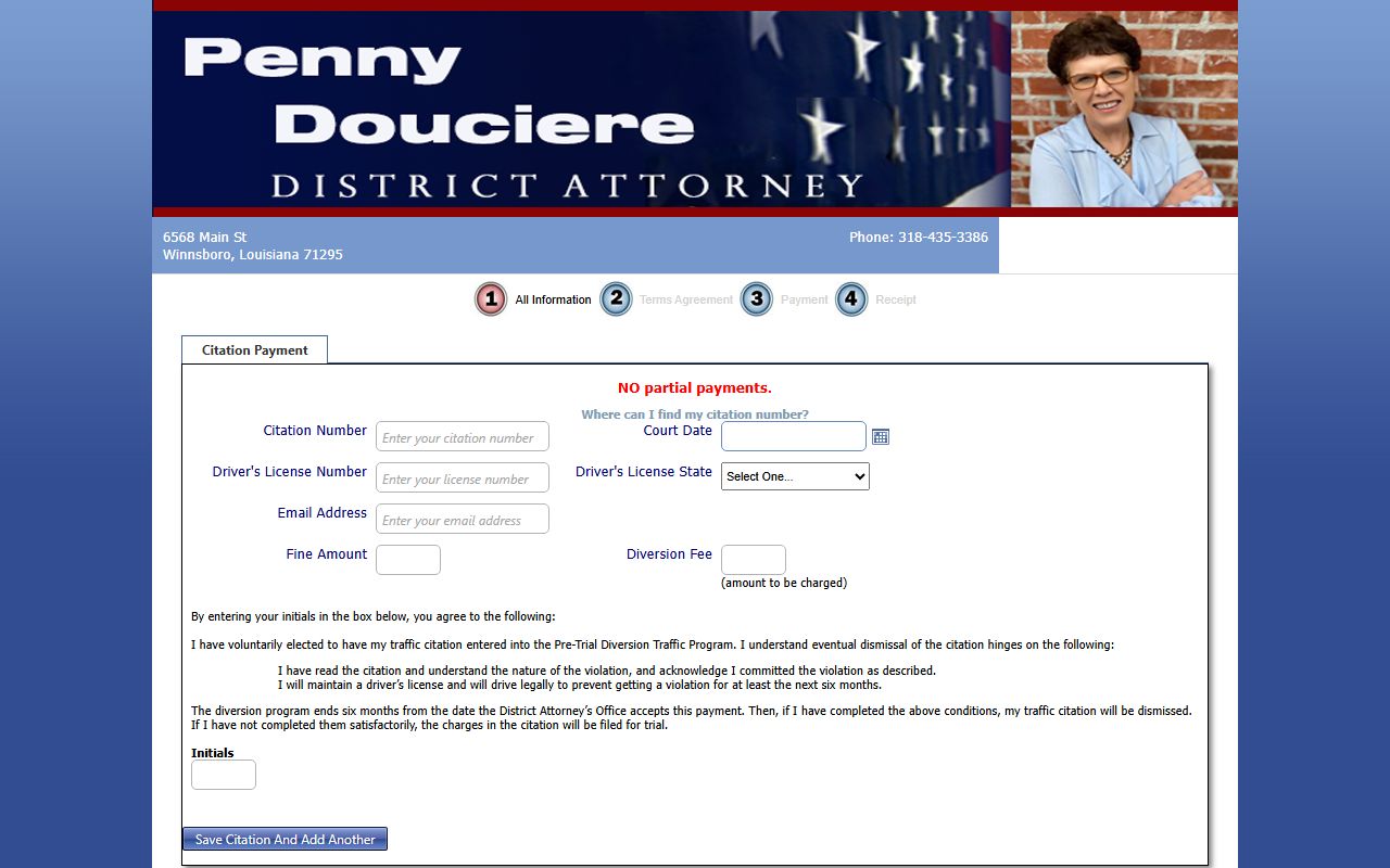 Franklin Parish traffic court records 5th Judicial District nCourt payment page